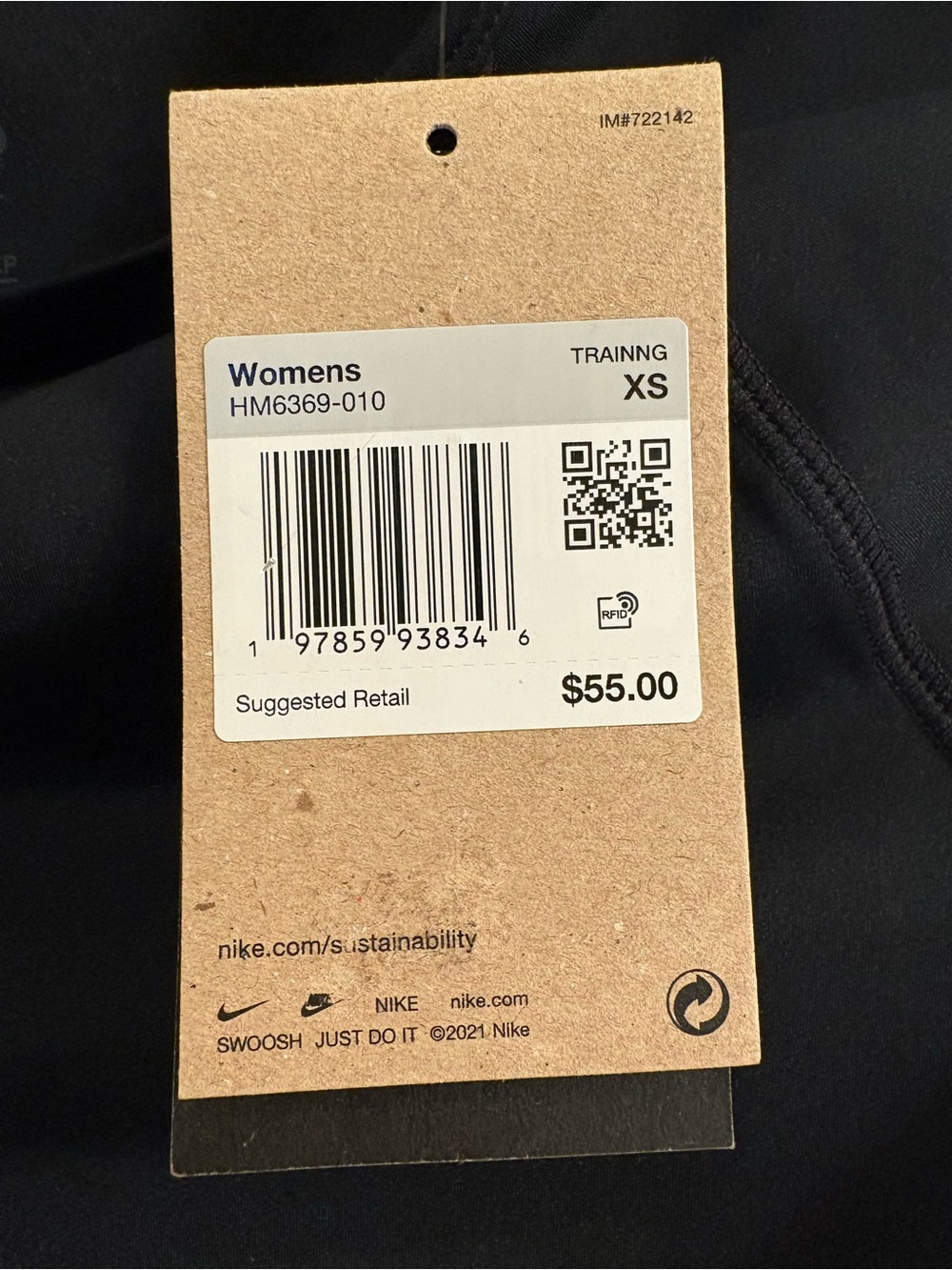 Nike Black Pro Crop Top with Elastic Logo Hem - Picture 7 of 11